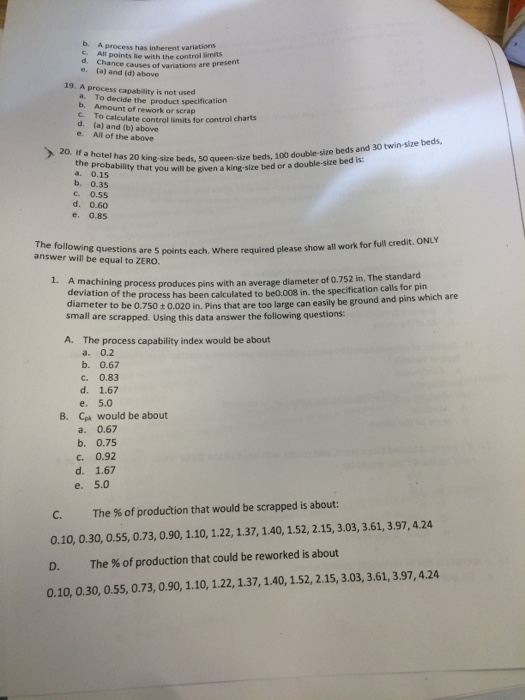 Solved A Process Capability To Decide The Product Chegg