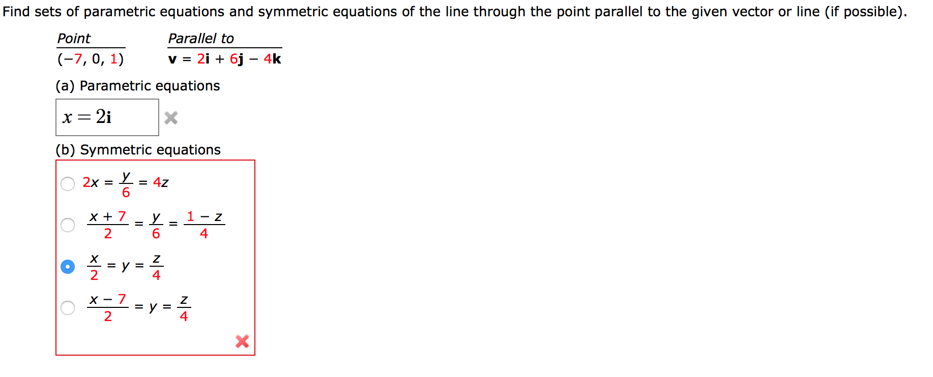 Solved Find Sets Of Parametric Equations And Symmetric