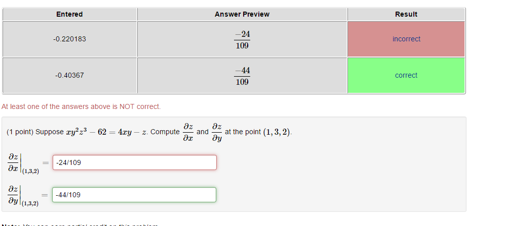 Solved Suppose xy^2z^3−62=4xy−z. Compute ∂z/∂x and ∂z/∂yat | Chegg.com