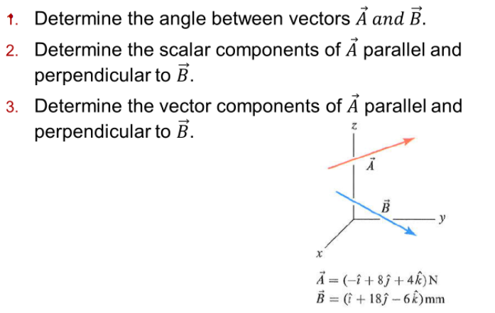 Solved T. Determine the scalar components of A parallel and | Chegg.com