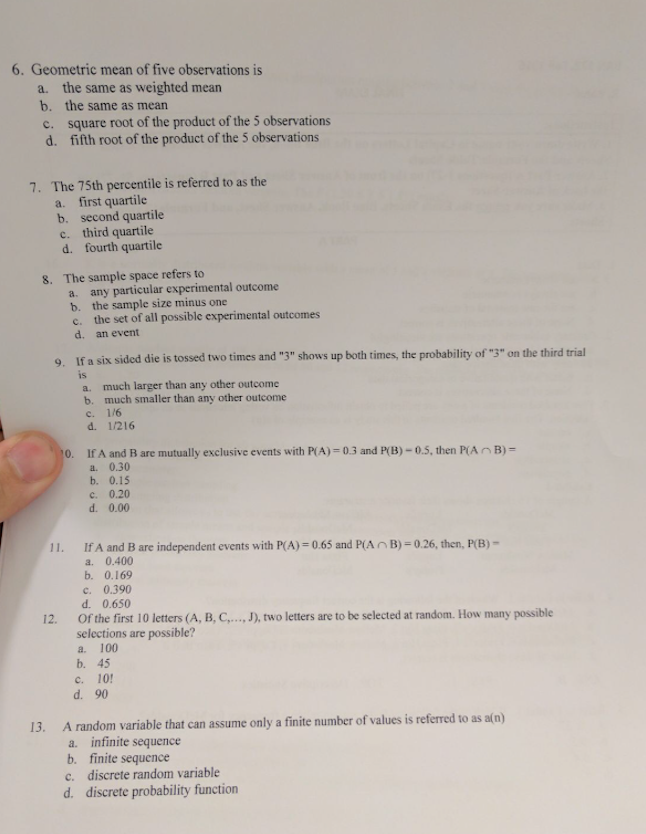 Solved A PART 1. Data a. are always numeric b. are always | Chegg.com