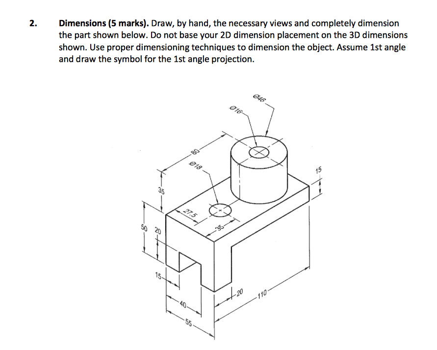 Solved Draw, By Hand, The Necessary Views And Completely | Chegg.com