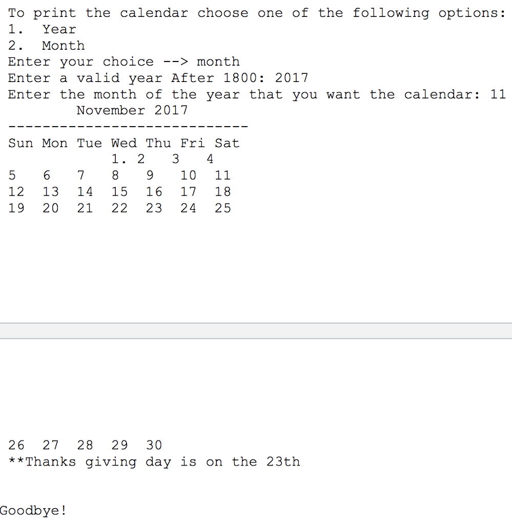 solved-problem-write-a-program-that-prints-the-calendar-for-chegg