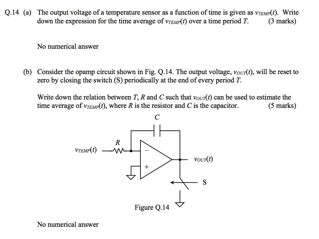 Solved a) The output voltage of a temperature sensor as a | Chegg.com