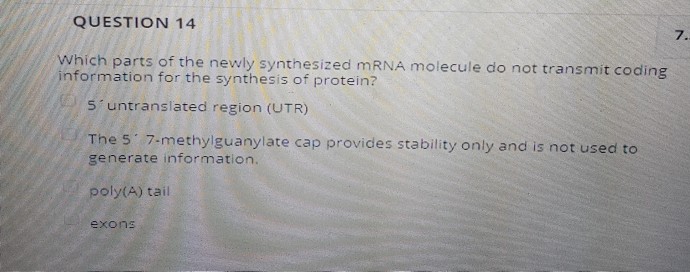 Solved Which of the following characteristics of RNA is NOT | Chegg.com