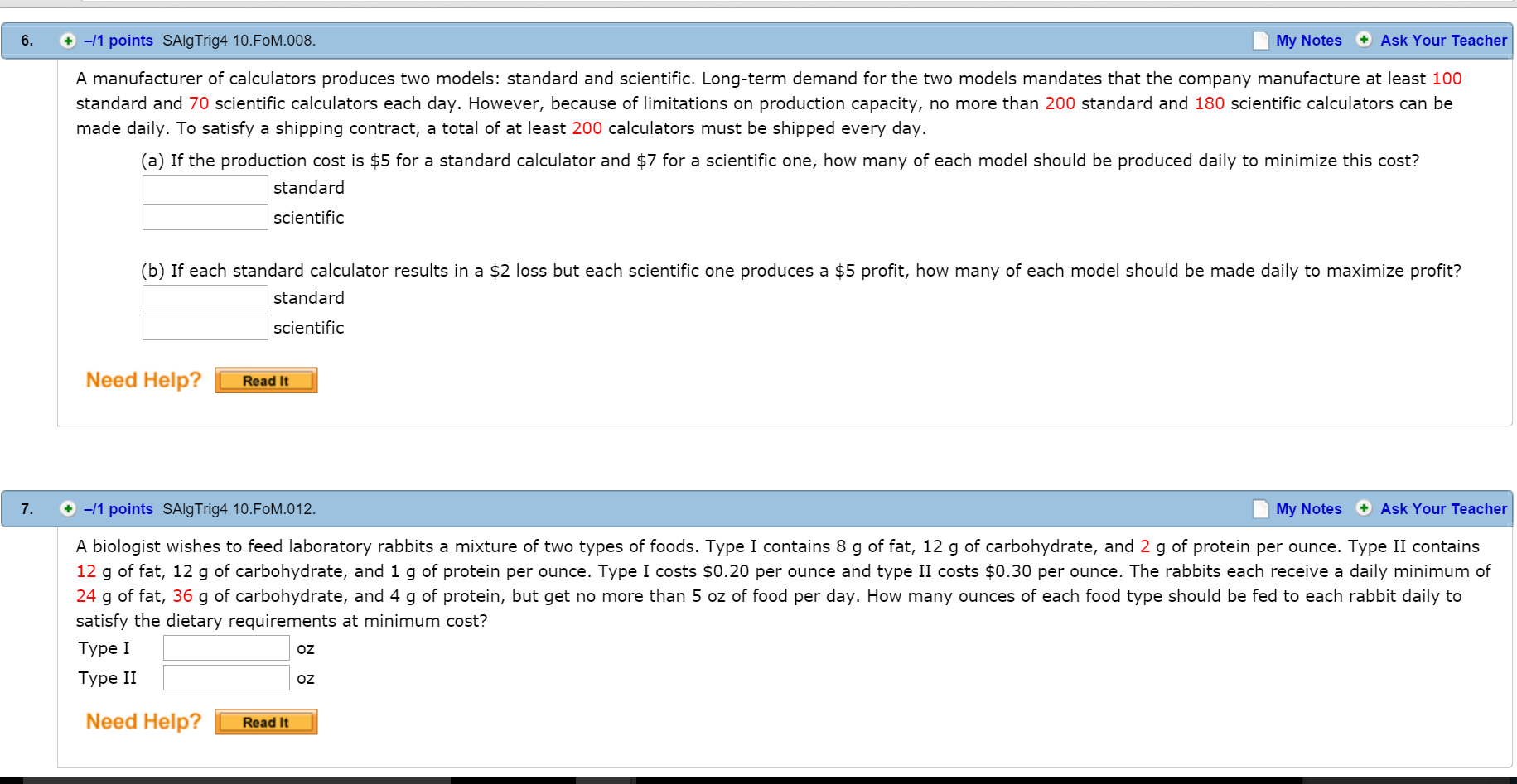 A MANUFACTURER OF CALCULATORS PRODUCES TWO MODELS visual data 8