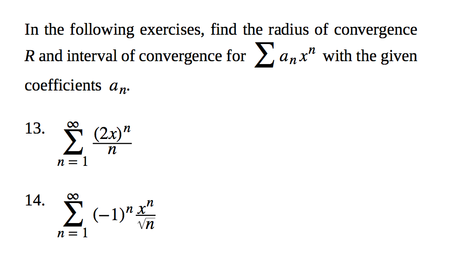 Solved In the following exercises, find the radius of