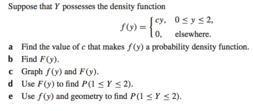 Solved Suppose that Y possesses the density function ry)-la. | Chegg.com