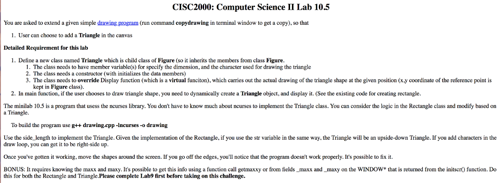 CISC2000: Computer Science II Lab 10.5 You are asked | Chegg.com