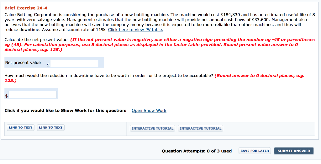 Solved Brief Exercise 24-2 Your Answer Is Partially Correct. | Chegg.com