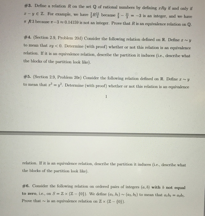 Solved #3. Define a relation R on the set Q of rational
