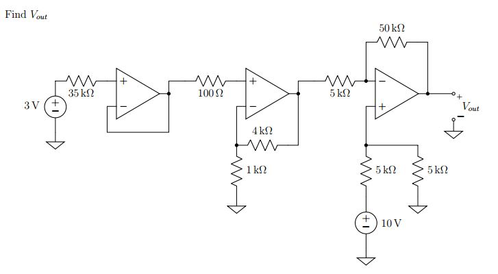 Solved Find Vout 50 kΩ 35 kΩ 100 S2 3 V (+ Vout (±)10V | Chegg.com