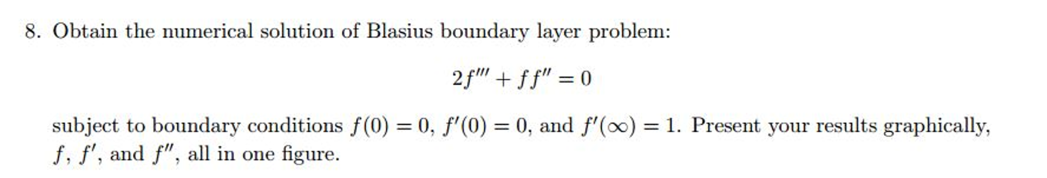 Solved Obtain The Numerical Solution Of Blasius Boundary | Chegg.com