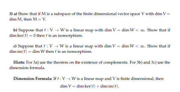 Solved Show that if M is a subspace of the finite Chegg