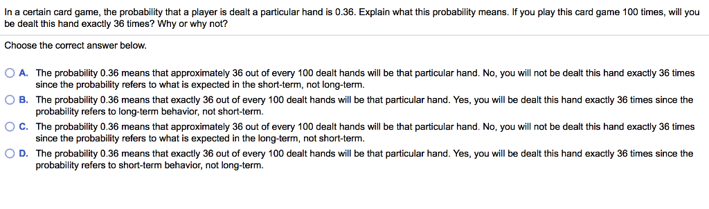In A Certain Computer Card Game Solved In a certain card game, the probability that a player | Chegg.com