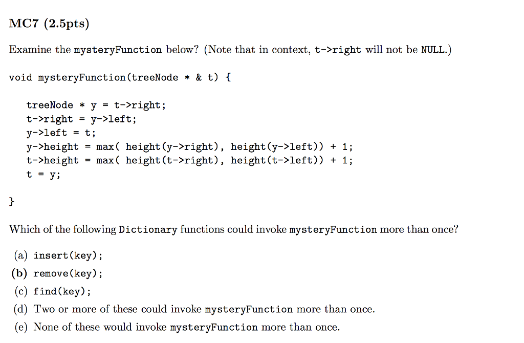 Solved what does mysteryFunction do here? and why the answer | Chegg.com