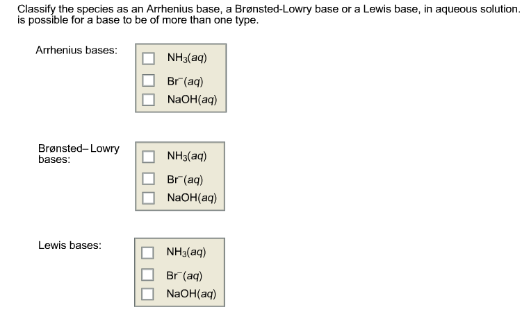 Which Species Is Classified As An Arrhenius Base