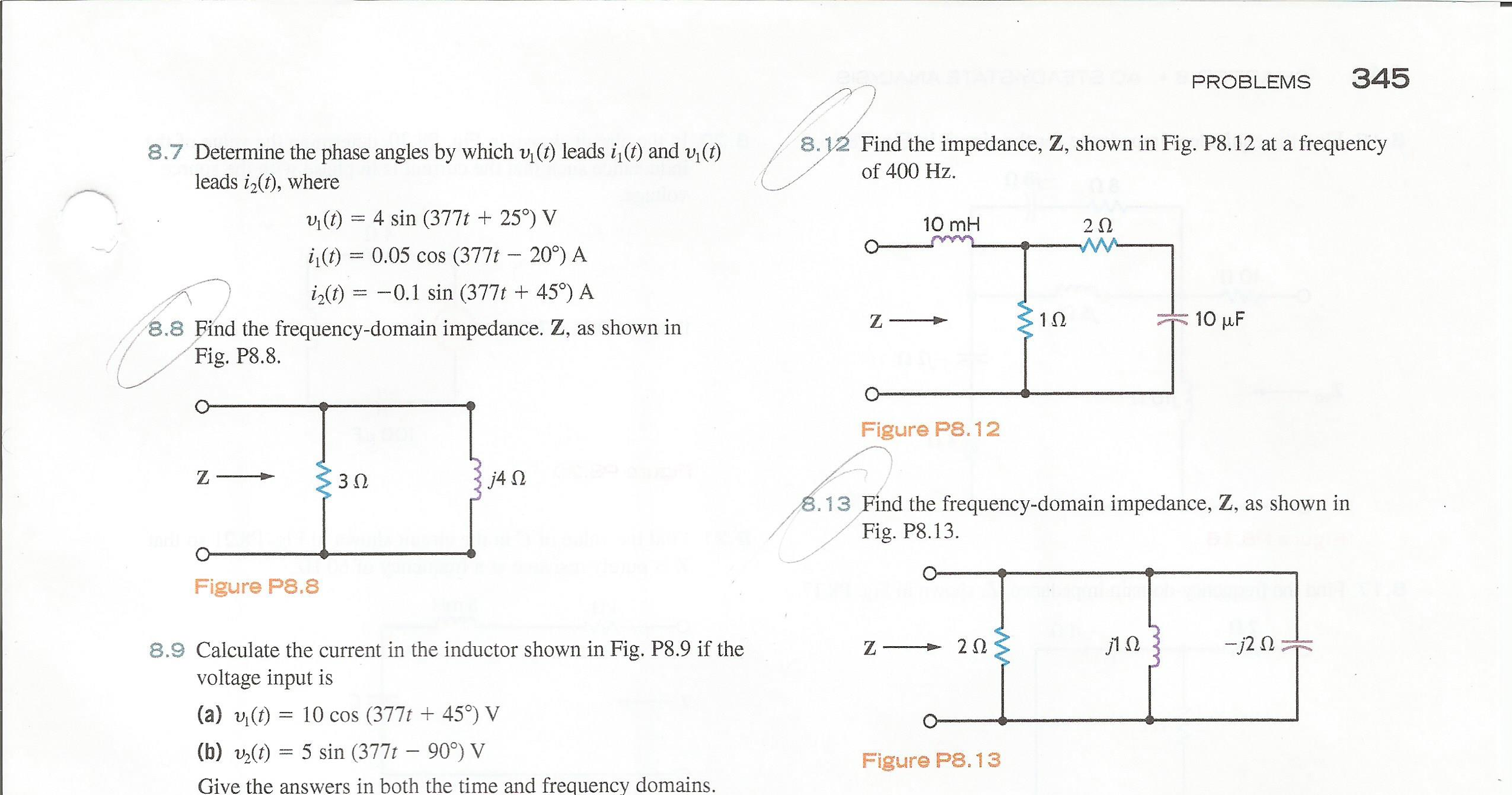 Solved Determine the phase angles by which v_1(t) leads | Chegg.com