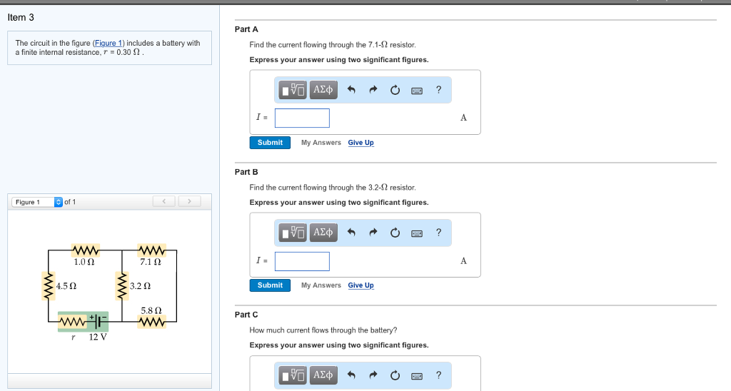 Solved Item 3 Part A The circuit in the figure (Figure 1) | Chegg.com
