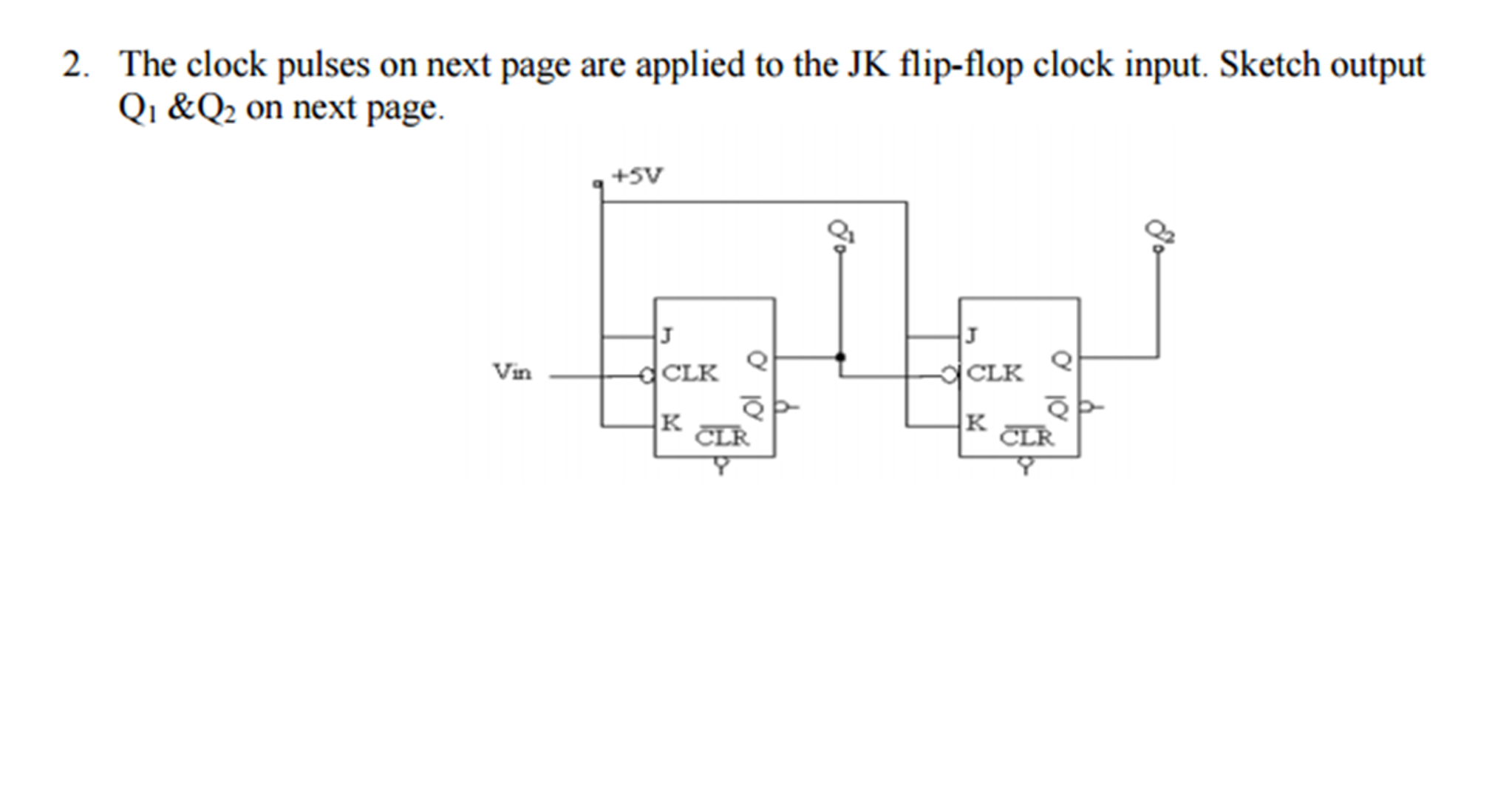 Solved 1. The clock pulses shown are applied to the JK