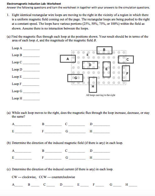 Solved: Electromagnetic Induction Lab: Worksheet Answer Th... | Chegg.com