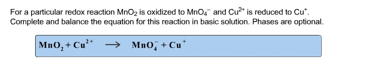 Solved For a particular redox reaction MnO2 is oxidized to | Chegg.com