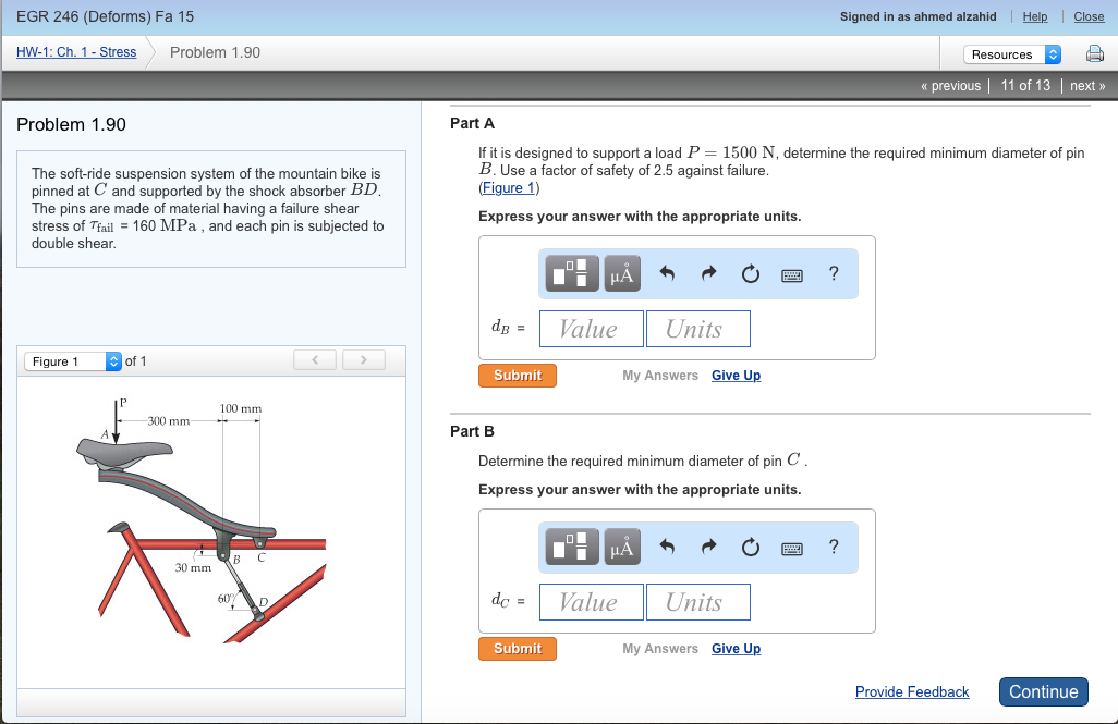 Solved Problem 1.90 The softride suspension system of the