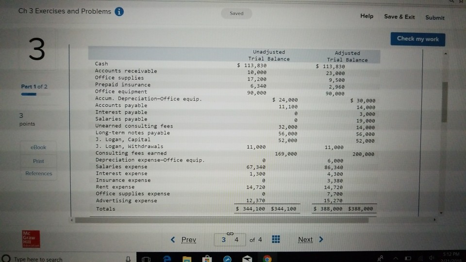 Solved Ch 3 Exercises and Problems Saved Help Save & Exit | Chegg.com