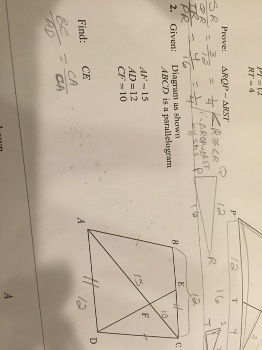 Solved Given: Diagram As Shown ABCD Is A Parallelogram AF | Chegg.com