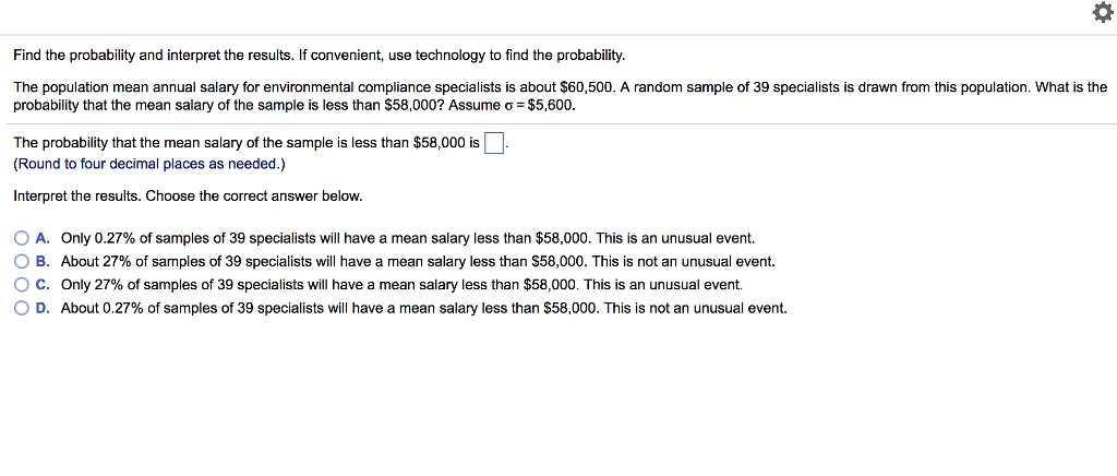 Solved Find The Probability And Interpret The Results If Chegg