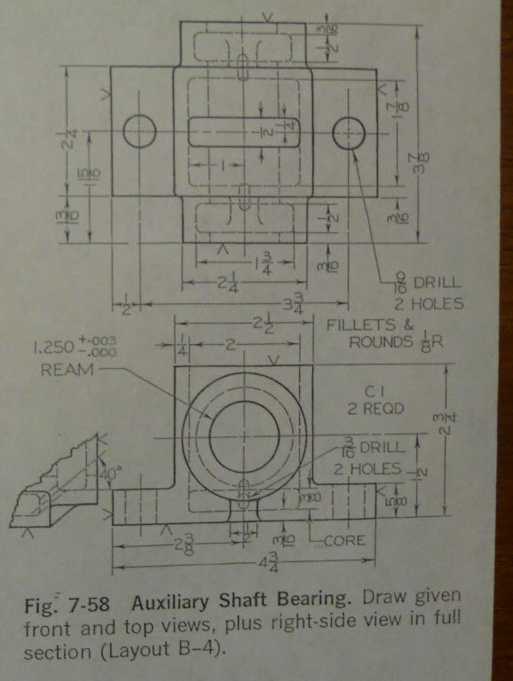 Fig 758 Auxiliary Shaft Bearing. Draw given front
