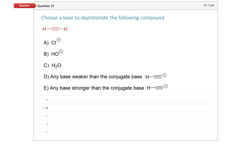 Solved Choose a base to deprotonate the following compound | Chegg.com