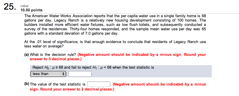 Solved The American Water Works Association Reports That The | Chegg.com