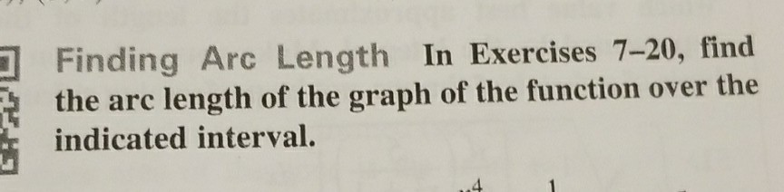 Solved Finding Arc Length In Exercises 7-20, find the arc | Chegg.com