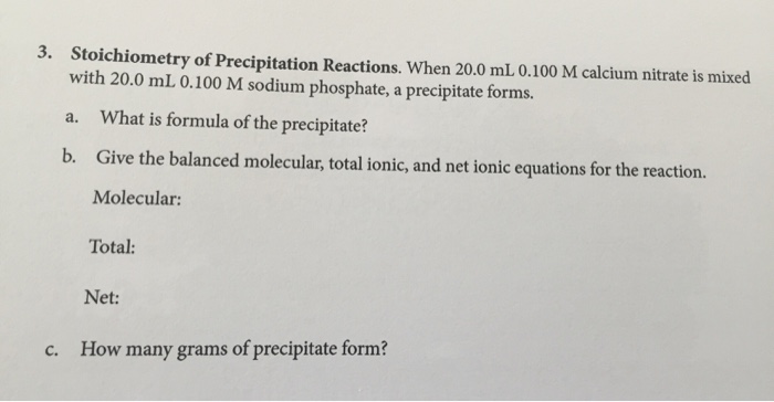 solved-stoichiometry-of-precipitation-reactions-when-20-0-chegg