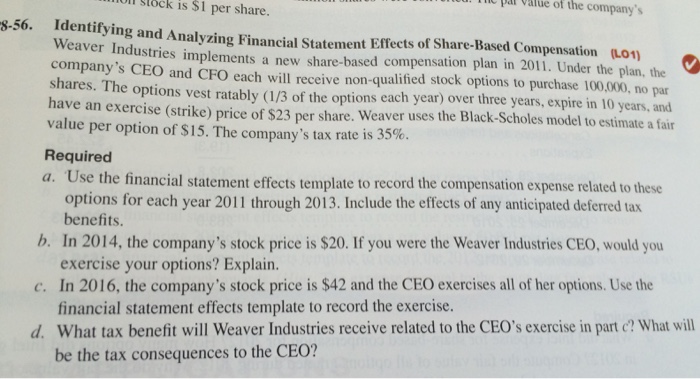 Solved Identifying and Analyzing Financial Statement Effects | Chegg.com