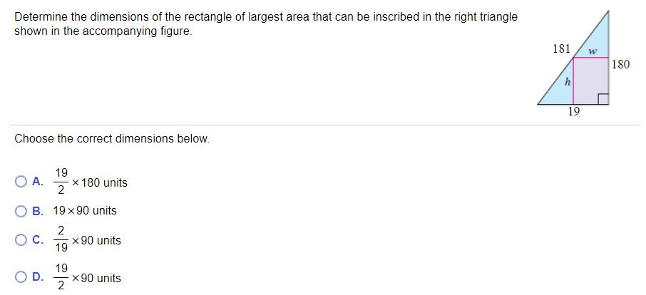 Solved Determine The Dimensions Of The Rectangle Of Largest 1842