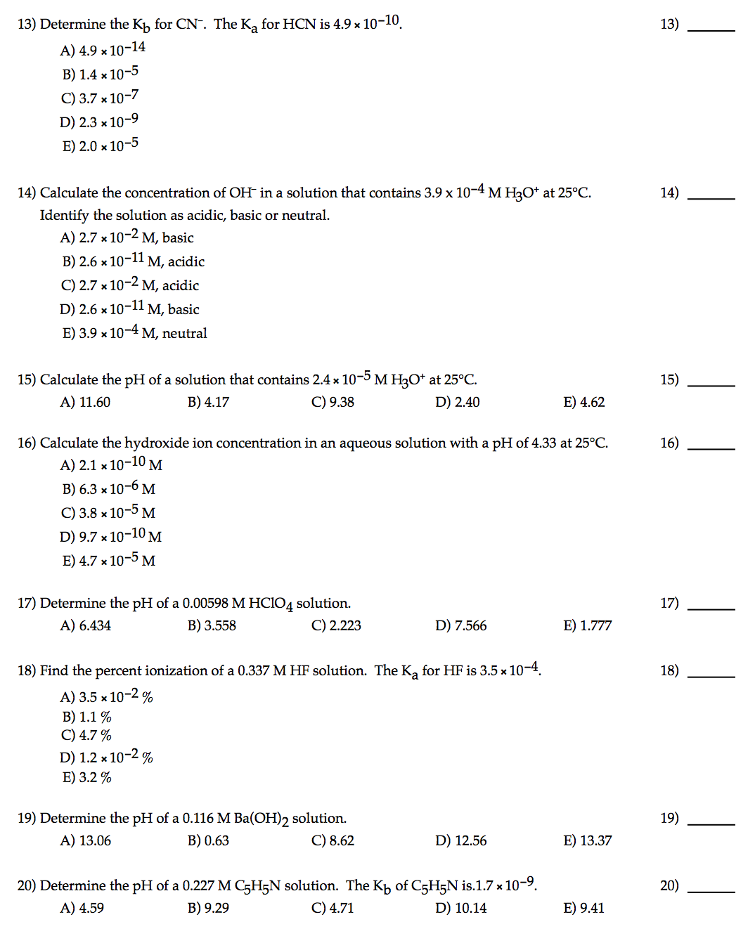 Solved Review For Chapter 14 MULTIPLE CHOICE. Choose the one | Chegg.com