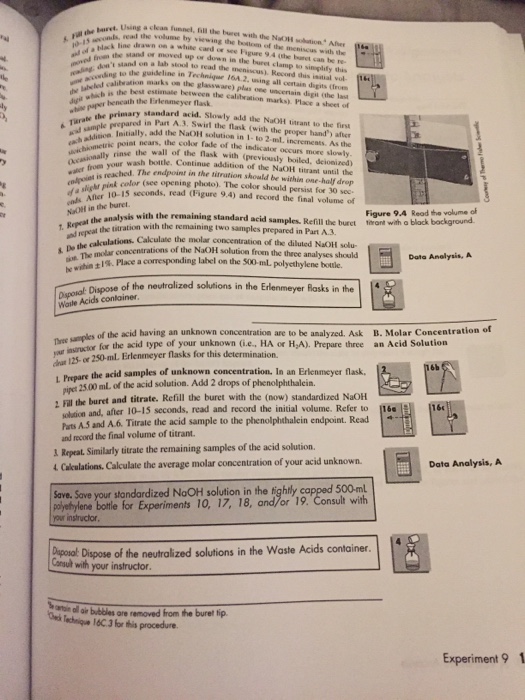 Solved Experiment 9 Prelaboratory Assignment A Volumetric | Chegg.com