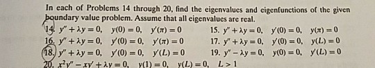 Solved In each of Problems 14 through 20, find the | Chegg.com