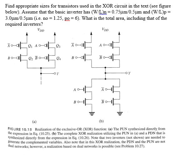 Solved Find Appropriate Sizes For Transistors Used In The | Chegg.com