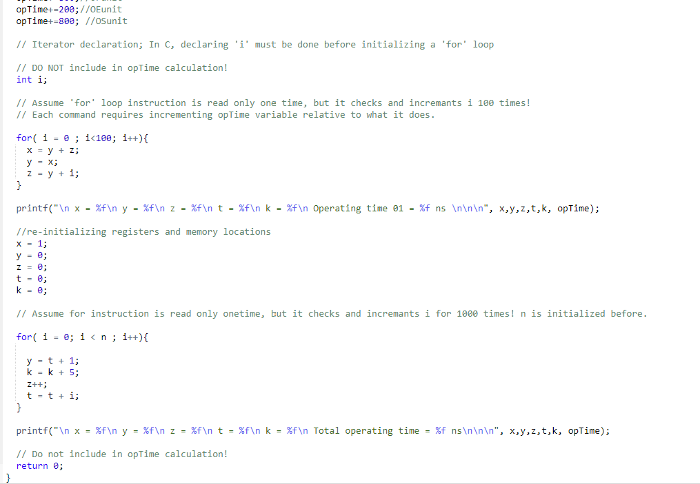 Solved Opcode for a lab, please adjust to code. The optime | Chegg.com