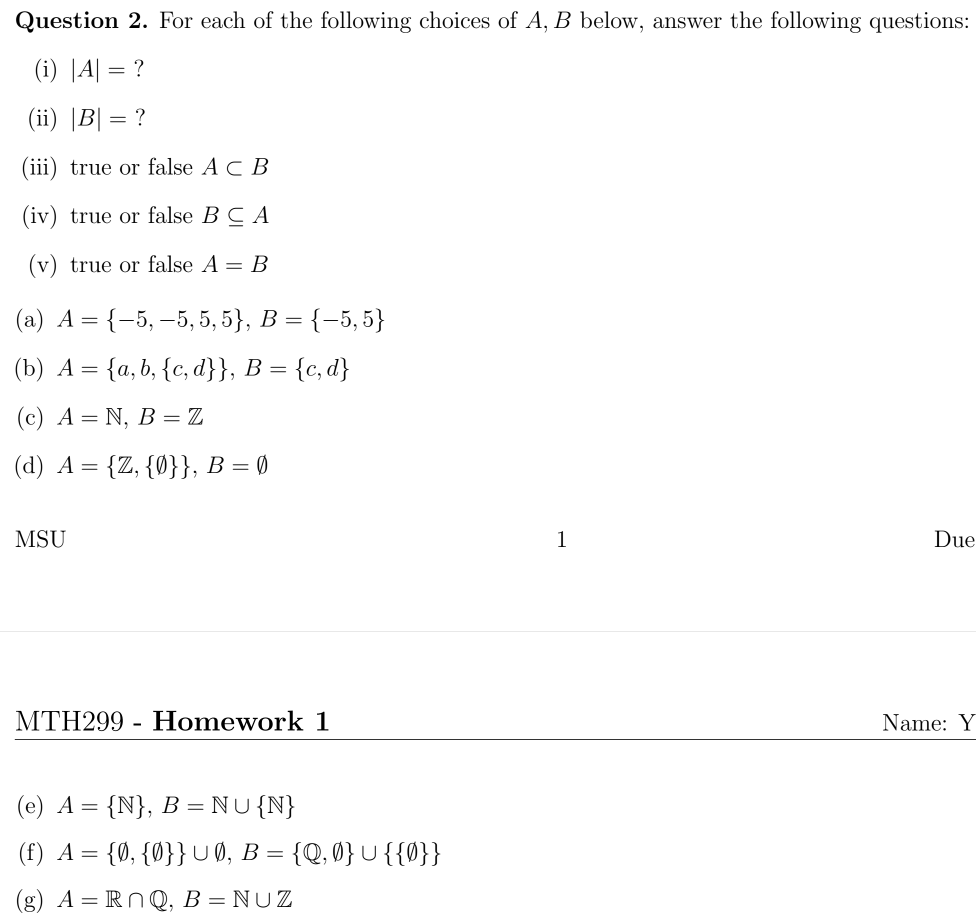 Solved Question 2. For Each Of The Following Choices Of A, B | Chegg.com