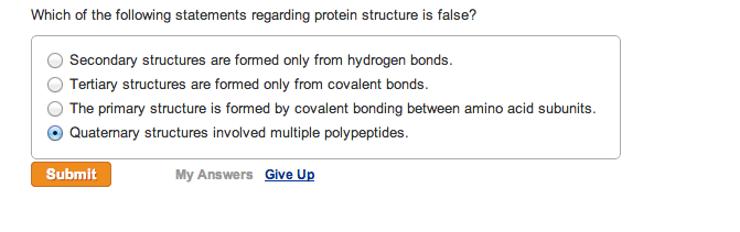 Which Of The Following Statements Is Incorrect Regarding Protein Structure Solved Which of the following statements regarding protein | Chegg.com