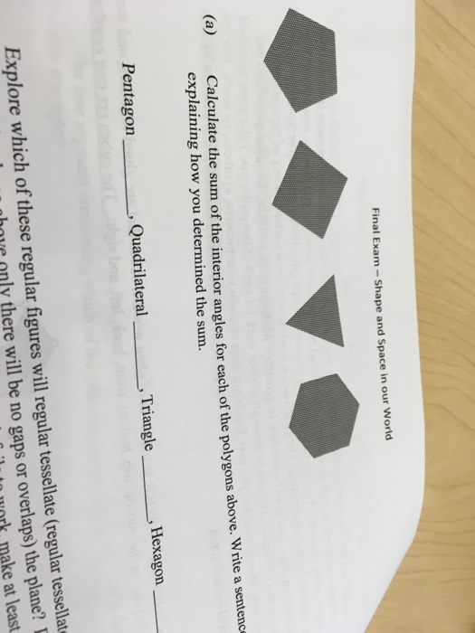 Solved Calculate the sum of the interior angles for each of | Chegg.com