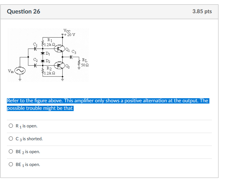 Solved Refer To The Figure Above. This Amplifier Only Shows | Chegg.com