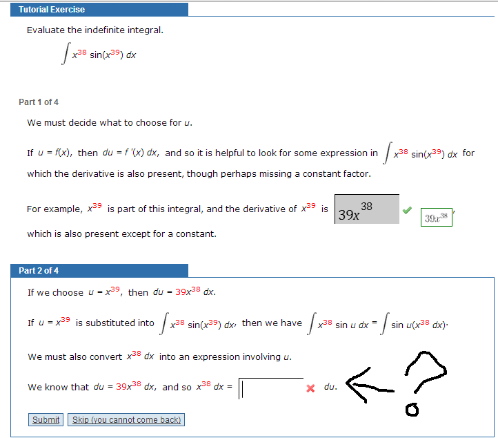 Solved Evaluate the indefinite integral. x38 sin(x39) dx | Chegg.com