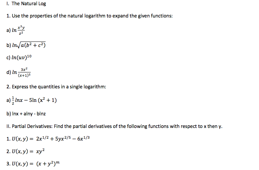 solved-the-natural-log-1-use-the-properties-of-the-natural-chegg