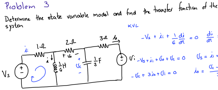 Solved Problem 3 Determine the tate Vanolole model nd find | Chegg.com