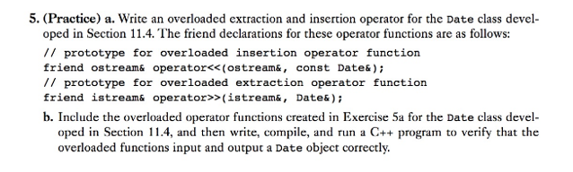 Solved 5. (Practice) a. Write an overloaded extraction and | Chegg.com